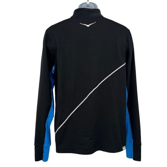 Hoka One One Rabbit Men's 1/4 Zip Jacket Medium Black Blue Pullover Long Sleeve - Picture 11 of 13